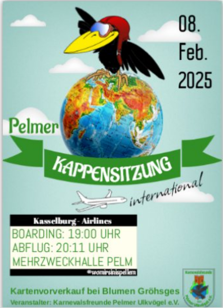 Plakat Pelmer Kappensizung am 08.02.205